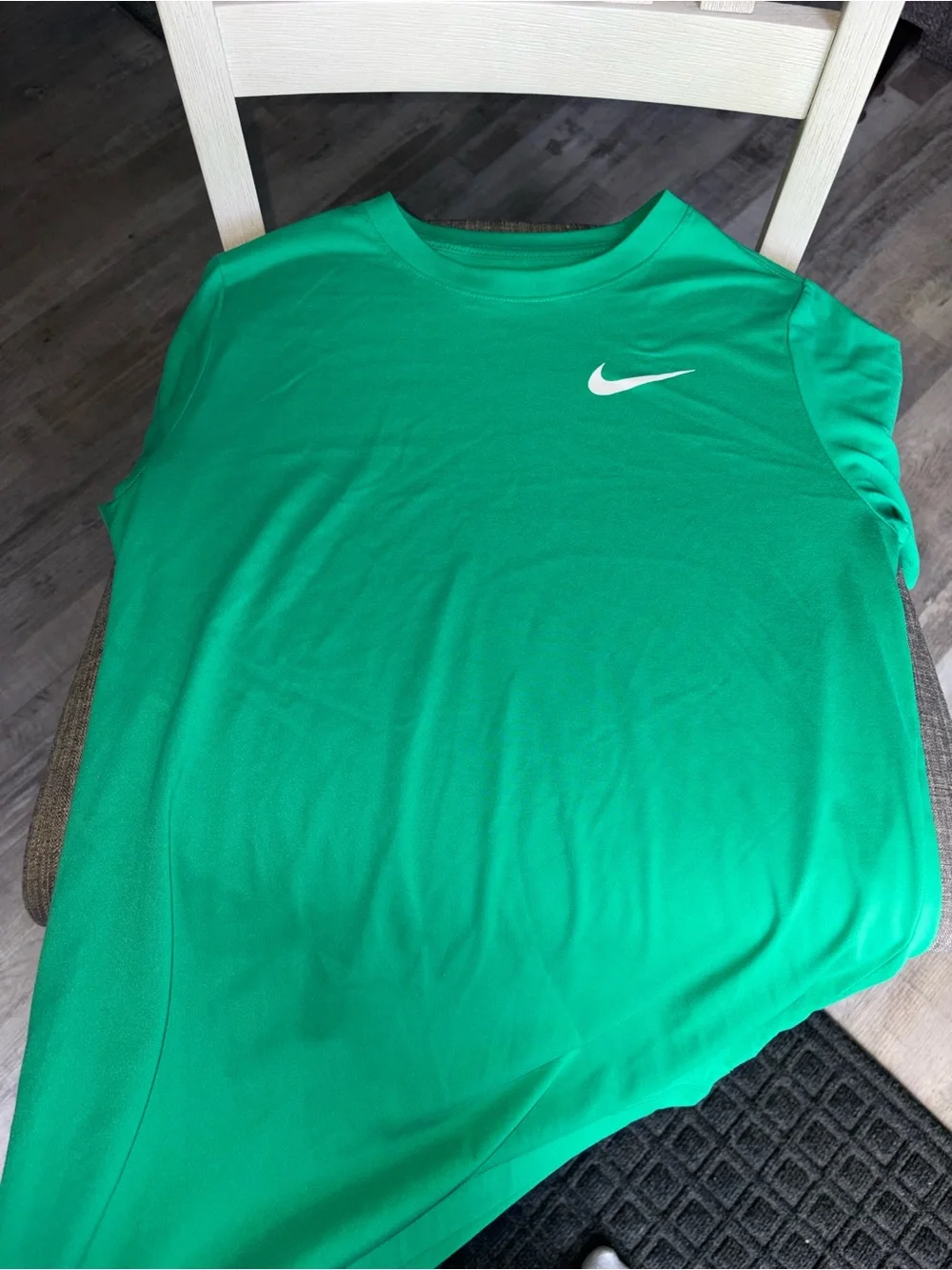 Nike Green Sleeveless Dri-FIT Tank with White Swoosh